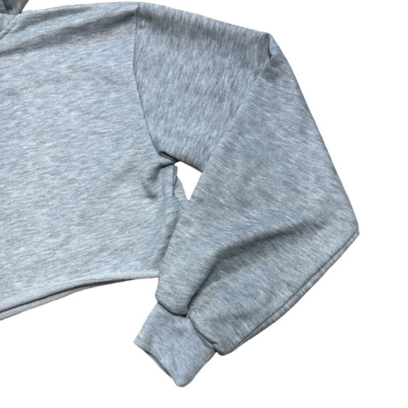 For Love and Lemons Leisure Gray Cut Cropped Hoodie Women’s US XS - Picture 6 of 8